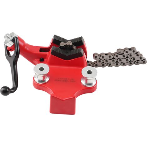 5 Inch Bench Chain Vise Cast Iron Pipe Holder 1/8"-5" Capacity (1/5)