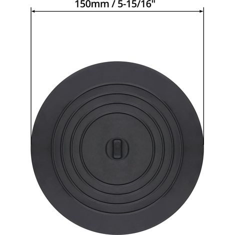 ® Lot De 2 Bouchons De Vidange en Silicone, Bouchons D'évier, Bouchon Baignoire, 15 cm, pour Évier De Cuisine, Baignoire, Noir
