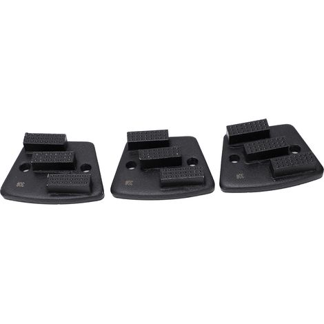 Set aus 3 trapezförmigen Diamantschleifscheiben für Beton, mit scharfen, fächerförmigen Zähnen und 2 Löchern (1/5)