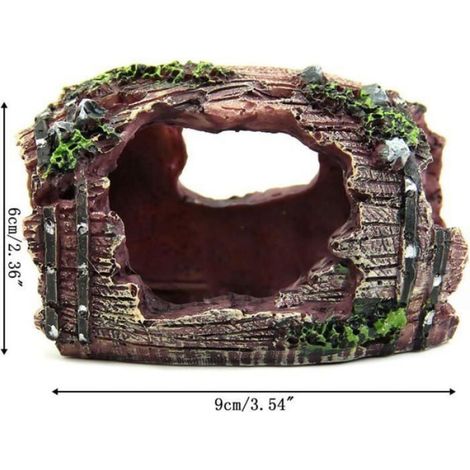 Baril - Grotte Pour Aquarium - Décoration En Résine Non Toxique - 6 x 9 cm - 1 Pièce (1/4)