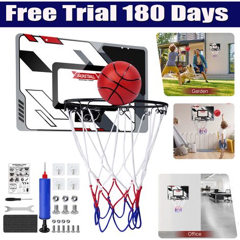 Kinder Basketball-Set Metallkorbring mit Netz & Ball & Pumpe & Wandbefestigungen (1/5)
