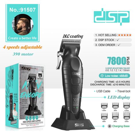 (Rechargeable par USB) Tondeuse à cheveux électrique avec longue durée de vie de la batterie, lame en acier inoxydable et sans blocage des cheveux. (1/5)