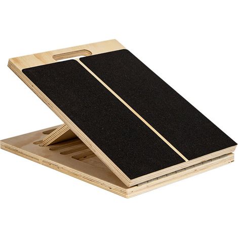 Tabla de inclinación profesional, tabla de inclinación portátil de madera ajustable con asa para sentadillas de pantorrillas, piernas, rodillas, talones y tobillos. (1/4)