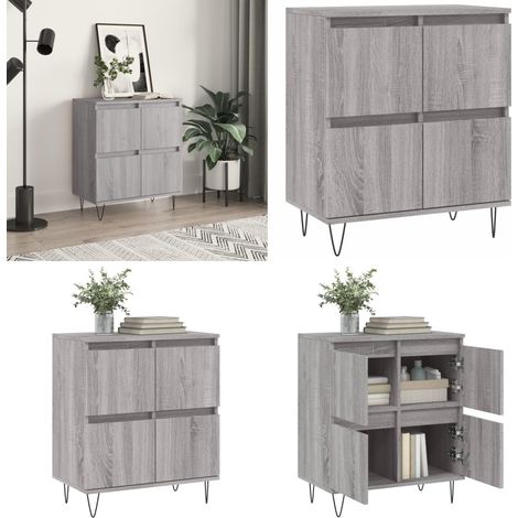 Buffet Sonoma gris 60x35x70 cm Bois d'ingénierie - Buffet Design Moderne - Buffet Rangement - Buffet Salon - Buffet Cuisine - Meuble Rangement - Home & Living (1/5)
