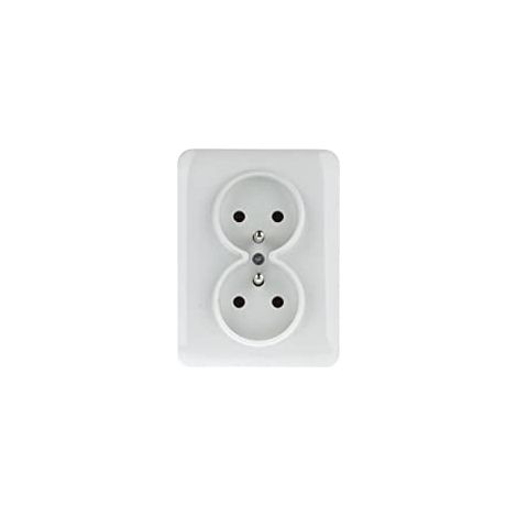 LUMINA2 DOUBLE PRISE Z/U 16 A ENTIÈREMENT BLANCHE WL1220 HAGER POLO 869440700538