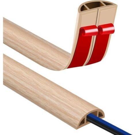 Passe Cable Sol 3M Goulotte Passe Cable Sol, Petit Canal de Cordons d'alimentation Flexible pour Le Bureau Protection des Fils Electriques et Prévention des Risques de Trébuchement (1/4)