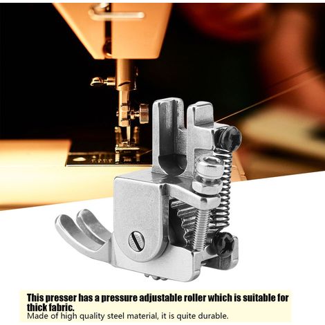 Pied-de-biche à rouleau réglable pour machine à coudre, pour cuir, tissu épais et autres (2) (1/5)