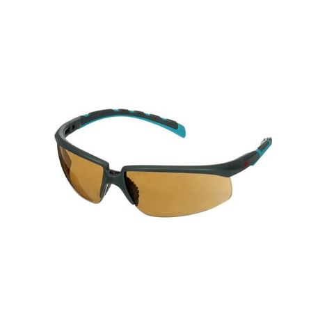 Gafas de seguridad Solus 2000 montura gris/azul-verde anti-empa帽amiento (K&N) lente marr贸n 3M S2005SGAFBGR