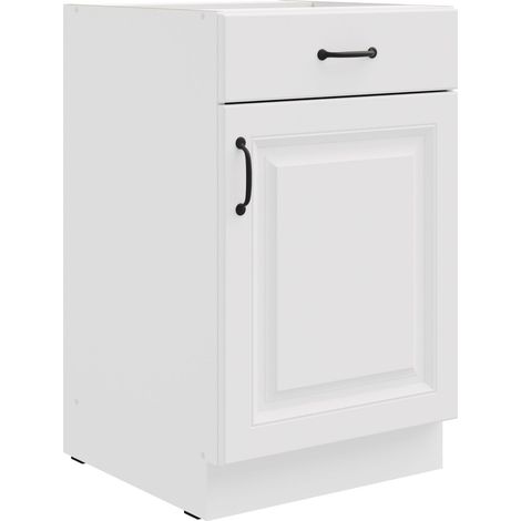 Unterschrank 50 cm Stilo Weiß Küchenzeile Vollauszug Soft-Close Küche Landhaus (1/5)
