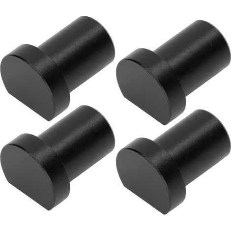 Lot de 4 butées de fin de course pour établi de menuiserie, multifonctionnelles, diamètre 20 mm, noires.