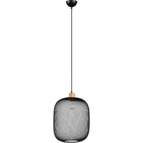 Suspension CALIMERO noire métal/bois Ø33 H150 E27 RL (1/5)