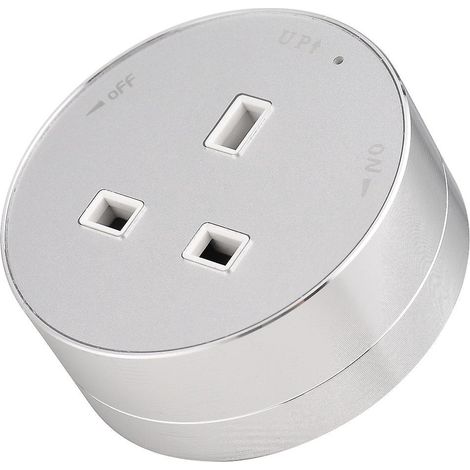 Prises sur rail, prises de courant, adaptateur de prise électrique mobile pour bureau - rondes - prise britannique 13 A - pour Firs - argent