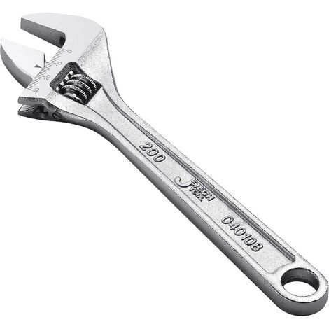Llave inglesa ajustable de 200 mm, llave profesional acodada con gran apertura. (1/4)