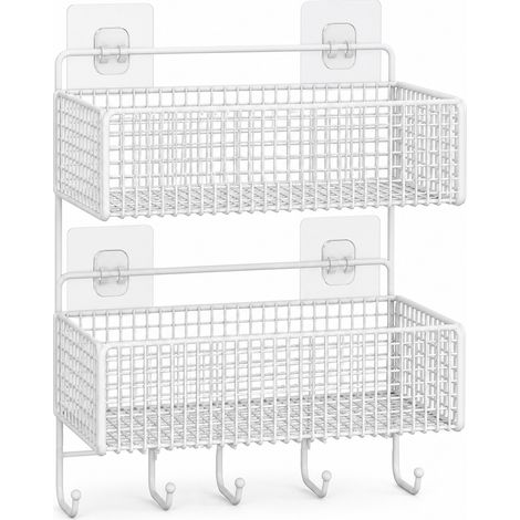 Wall Shelf 2 Bathroom Storage White 26 cm (1/5)