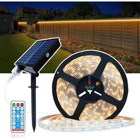 Guirlande lumineuse solaire LED extérieure UT 10 m (32,8 pi), étanche IP65, avec télécommande et boîtier de contrôle solaire pour arbres de jardin et décoration de fêtes de Noël. (1/5)