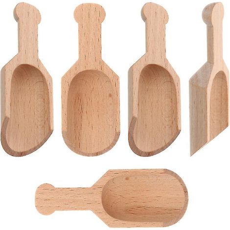 Lot de 5 mini cuillères en bois