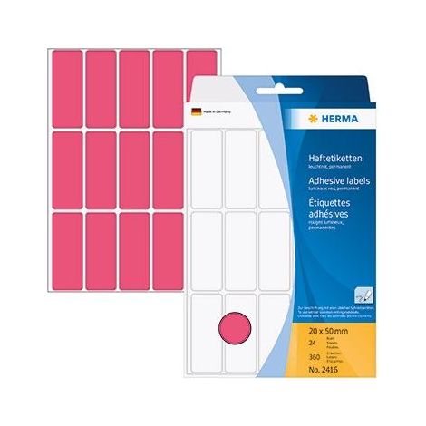 HERMA Vielzwecketikett 2416 20x50mm leuchtrot 360 St./Pack. (1/3)
