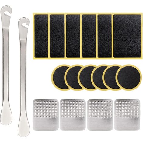 Kit de réparation de patch de pneu de vélo, kits de réparation de crevaison 18pcs pour vélos, kit de réparation de pneu de vélo (1/5)