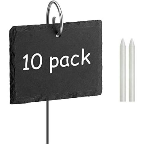 Lot de 10 panneaux plantation en ardoise - Résistant aux intempéries Réutilisable En Avec tige métal (1/5)