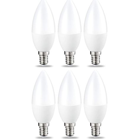 Lot de 6 petites ampoules LED en forme de flamme Culot Edison à vis E14 5 W 3000K Blanc chaud Intensité non variable (1/5)
