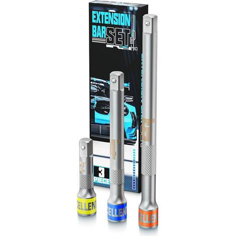 Jeu de Rallonges 1/4", Rallonge Cliquet 50 mm 100 mm 150 mm, Rallonges à Bascule pour Clés à Cliquet Douille Clé à Choc et Réparation de Voiture (1/5)