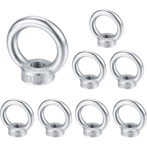 M10 Eye Nut, Lifting Ring Eye Bolt, 304 Stainless Steel Eye Nut, Screw Eye Nuts - 8pcs (1/5)