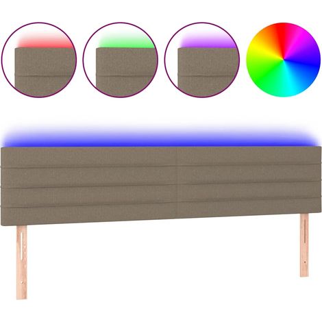 Maison Exclusive - Čelo postele s LED taupe 160x5x78/88 cm textil (1/5)