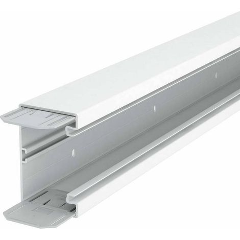 OBO Bettermann Goulotte d'installation d'appareils avec perforation de fond 70x110x2000 Polychlorure de vinyle blanc pur RAL 9010, 6274300 (1/2)