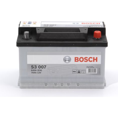 Bosch – Batterie de démarrage voiture 12V 70Ah 640A – Technologie classique CA/CA – Polarité + à droite – Dimensions 278x175x175mm