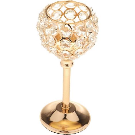 Kristallkerzenhalter, Teelichthalter, Tischdekoration, Bankett-Golden 16.5cm (1/5)