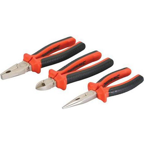 Trade Shop - 3 Pinze Isolata 1000v Tronchese 180mm Pinza 200mm Pinza Becchi 180mm 1000 Voltios -