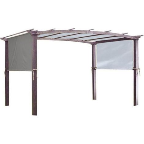 Housse d'ombrage pour pergola d'extérieur 5,2 x 2 m – Auvent de rechange en polyester enduit d'argent 190T respirant avec barres lestées – Housse en tissu de parasol pour terrasse (gris) (1/5)