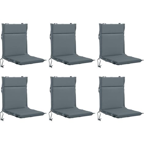 Coussins de Chaise à Dossier Haut en 6 Pièces GEMERT 6 pcs Bleu vidaXL (1/5)