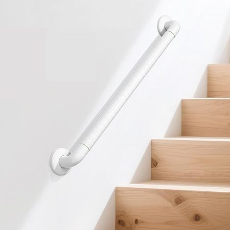Rampe d’escalier antidérapante 0,7 m – ABS & acier inoxydable 304, Support d’escalier sûr et confortable pour personnes âgées, enfants et personnes handicapées, Main courante pour escaliers (1/5)