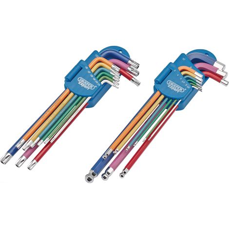 Draper Expert Metric Long Arm TX-STAR® and Hex Key Set, Colour-Coded, 18-Piece (1/5)