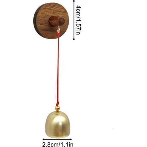 Cloche de rappel de porte, pendentif carillon éolien, sonnette d'entrée, carillon éolien de porte à succion Modèle en alliage 2.8cm (1/5)