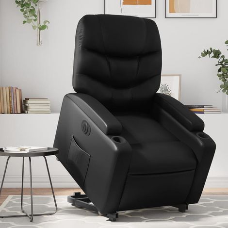vidaXL Electric Stand up Recliner Chair Black Faux Leather (1/5)