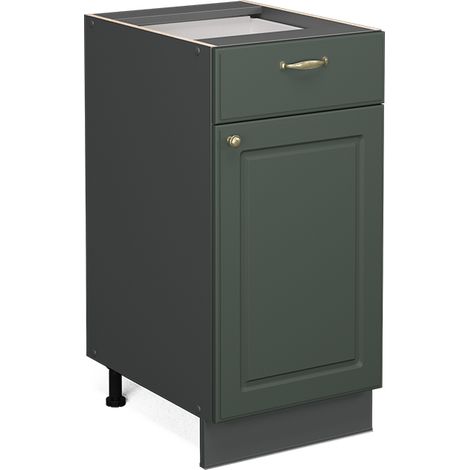 Mueble bajo de cocina Fame-Line, Verde dorado Casa de campo, 40 cm sin encimera, Vicco