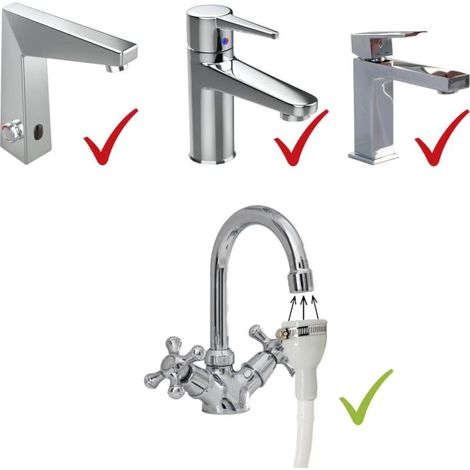 Küchenspülenbrause mit Universaladapter – Unsere Spülenbrause ist ideal zum Haarewaschen, für Haustiere und Kinder – die Brause passt an jeden Wasserhahn. (1/5)