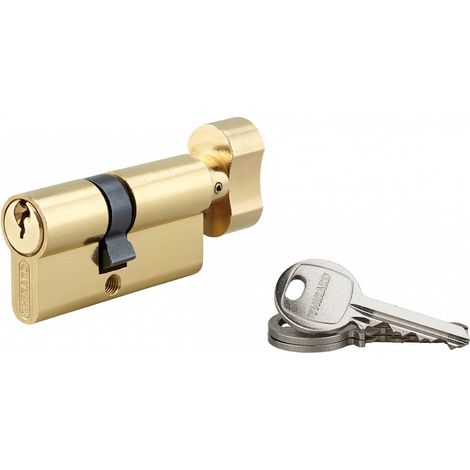 Cilindro SA con pomolo 35 x 25 mm, ottonato, 3 chiavi – THIRARD (1/5)