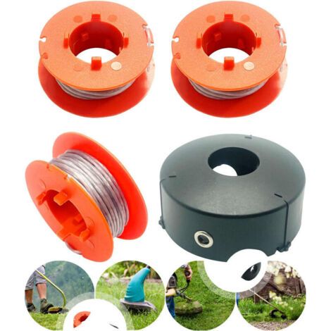 F016800175 Bobine de Fil pour Bosch Art 23 26 30 Easytrim et Combitrim,Pro-Tap Automatique Bobine Cordon Souple,8M x 1,6mm avec Couvercle F016L71088(3 Bobine + 1 Couvercle) (1/5)