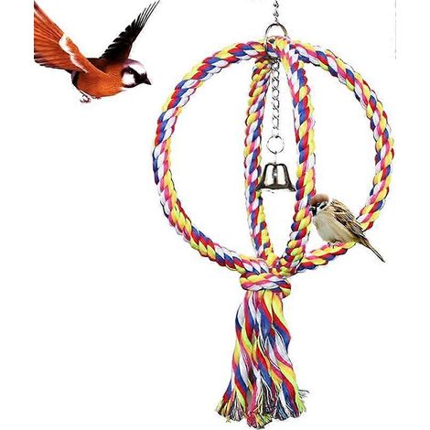 Vogelschaukelspielzeug, Vogelschaukelseil-Sitzstange aus Baumwolle, Käfigzubehör, Vogelspielzeug für Wellensittiche, Nymphensittiche, Sittiche, Wellensittiche, Finken, Unzertrennliche (1/5)