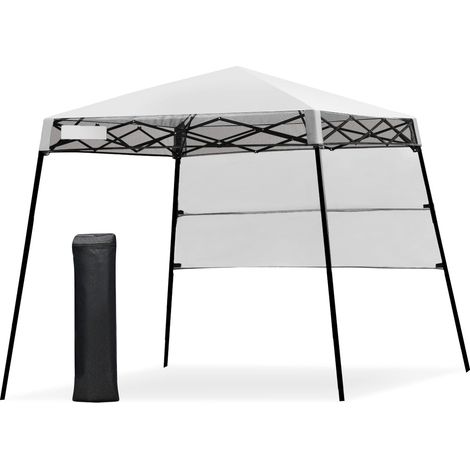Tonnelle pliante 182 x 182 x 210 cm abri portable idéal pour camping et fêtes design extérieur en acier blanc