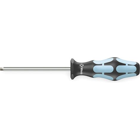Tournevis pour vis à empreinte carrée, acier inoxydable, 1 x 80 mm, Noir/Ice bleu
