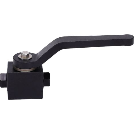 Raccordo per valvola di intercettazione con bloccaggio per linea freni da 1/8 di pollice NPT, 8000 PSI, in alluminio ricavato dal pieno, per fluidi come acqua, carburante e aria, colore nero. (1/4)