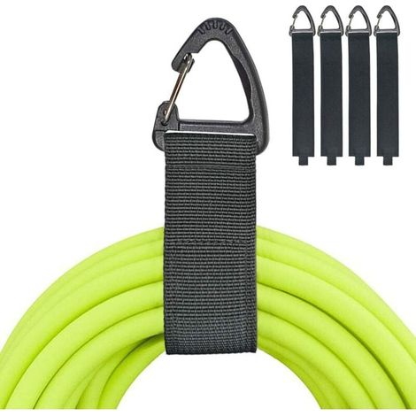 Supporto per prolunga (confezione da 4 L), supporto per prolunga per riporre e organizzare il garage, cinghie di fissaggio resistenti da 16" (1/4)
