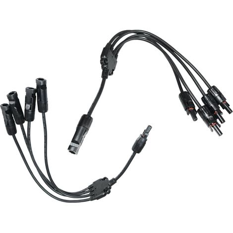 PVS-CON-PV004-4T1-SET: Divisor de cable de 4 puertos para paneles fotovoltaicos cableados MC4