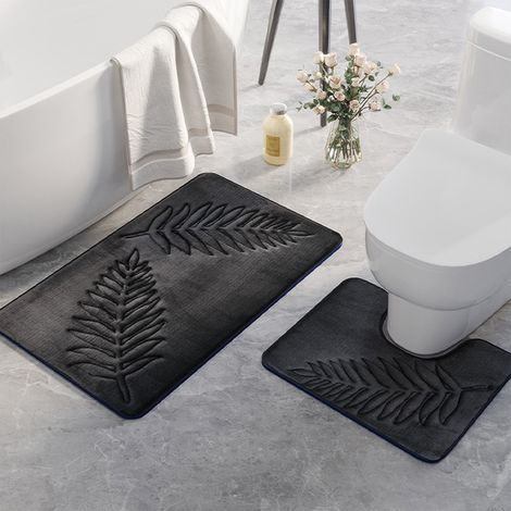 Tapis De Sol - Absorbant Eau - Antidérapant - Pour Salle De Bain Toilette Chambre Salon Cuisine Entrée - Lot De 2 (1/5)
