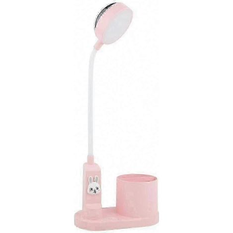 Lampe de bureau pour enfants avec changement de couleur automatique, porte-stylo, lampe de chevet rose adaptée aux enfants (1/5)