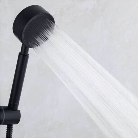 Pommeau de douche à main haute pression mural en acier inoxydable noir pour salle de bain ensemble de tuyaux de 1,5 msalle de bains (1/3)